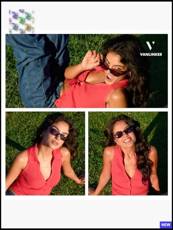 Retro Polarized Rectangle Sunglasses Trendy 90s Vintage Narrow Thin Frame Small main image 5